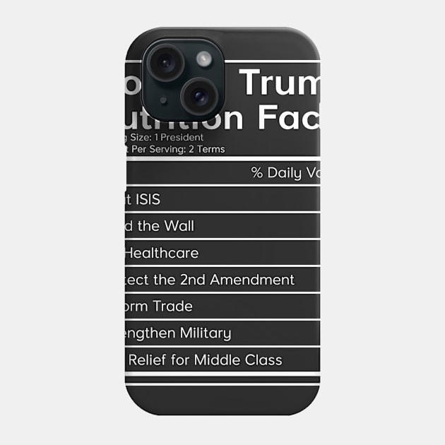 Donald Trump Nutrition Facts (0%) T-Shirt Phone Case by TheWrightSales