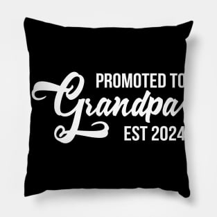 Promoted To Grandpa Est 2024 Gift For New Dad Pillow