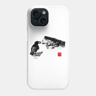 Urban Wildlife - Crow and Cat Phone Case