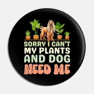 Afghan Hound And Plants Pin