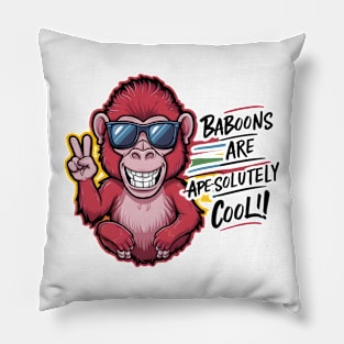 Baron Baboon Shades: Baboon Are Cool Pillow