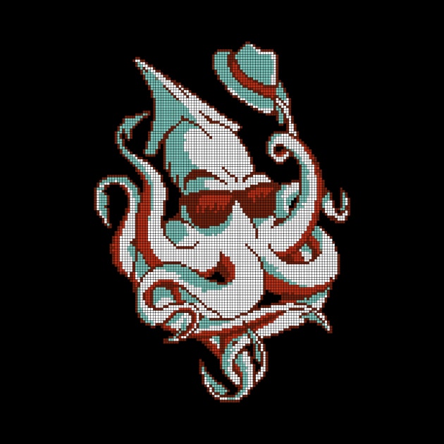 Pixel octopus - low-bit graphics - gift idea by sweetczak