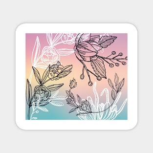 Abstract Floral Pastel Magnet