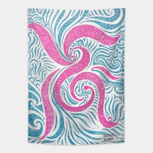 Psychedelic monogram Tapestry