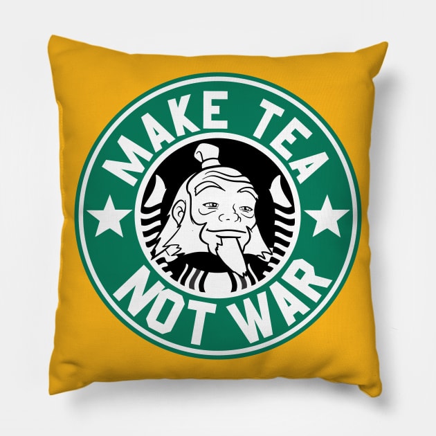Uncle Iroh Avatar - Make Tea Not War Pillow by ManulaCo