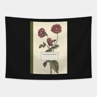 Aesthetic Vintage Floral Composition Book Tapestry