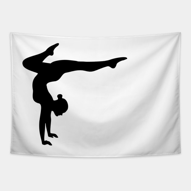 Contortionist Black and White Silhouette Tapestry by XOOXOO