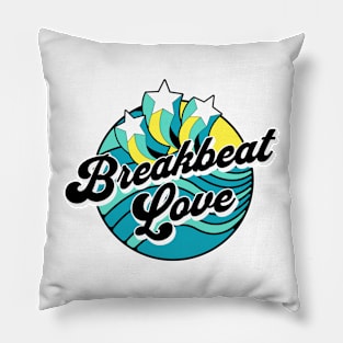 BREAKBEAT  - Love Waves Stars (Black/yellow/blue) Pillow