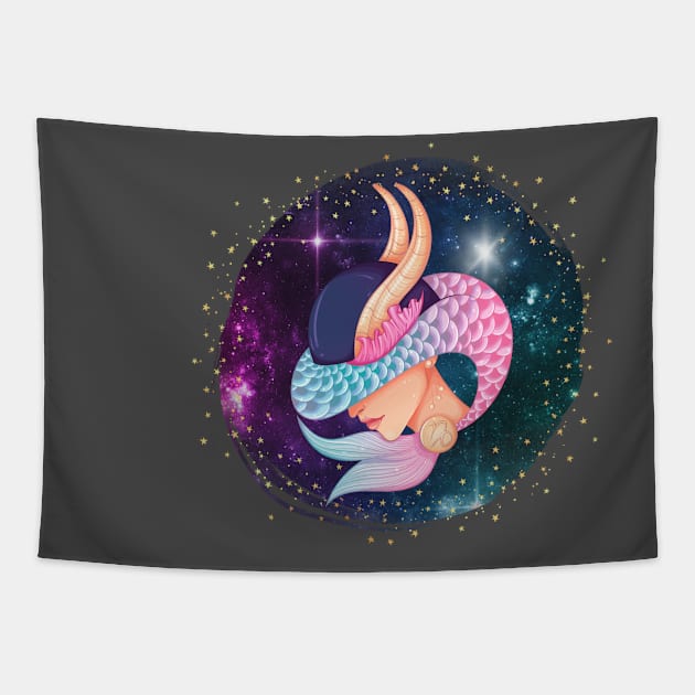 Capricorn, Capricorn girl, Zodiac Astrology Love Stars Tapestry by Tumair