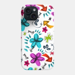 Neon colors floral Phone Case