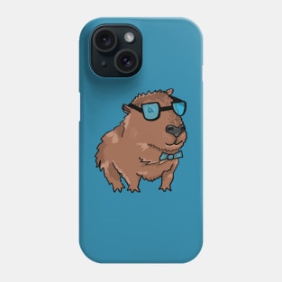 Capybara with bow tie and glasses Phone Case