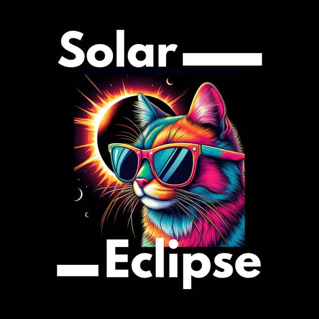 Solar Eclipse 2024 Cat Wearing Solar Eclipse Glasses by Chahrazad's Treasures