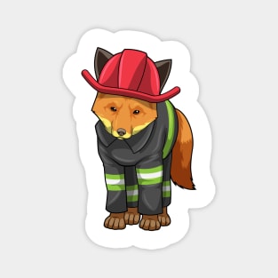 Fox as Firefighter with Helmet Magnet