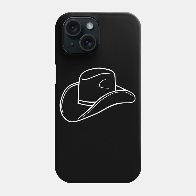 Cowboy Hat Minimal White Western Art Phone Case by SartorisArt1