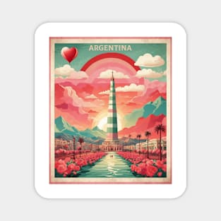 Argentina Valentine's Day Vintage Retro Magnet