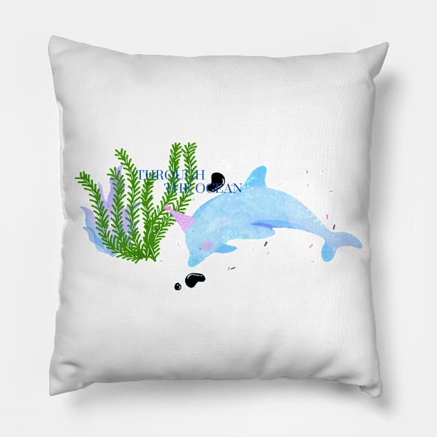 Through he Ocean Pillow by Color by EM