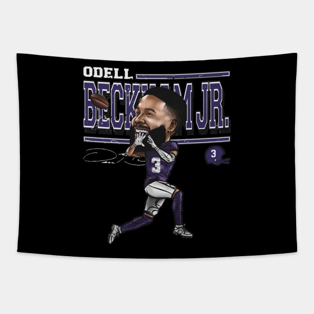 Odell Beckham Jr. Baltimore Cartoon Tapestry by danlintonpro