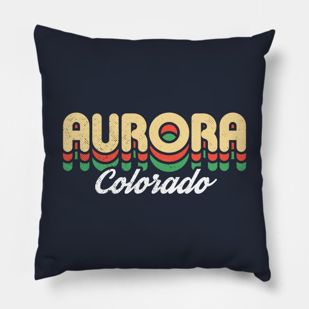 Retro Aurora Colorado Pillow by rojakdesigns