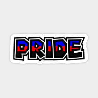 Pride Text - Polyamorous Pride Flag Colours - Poly - Polamory Magnet