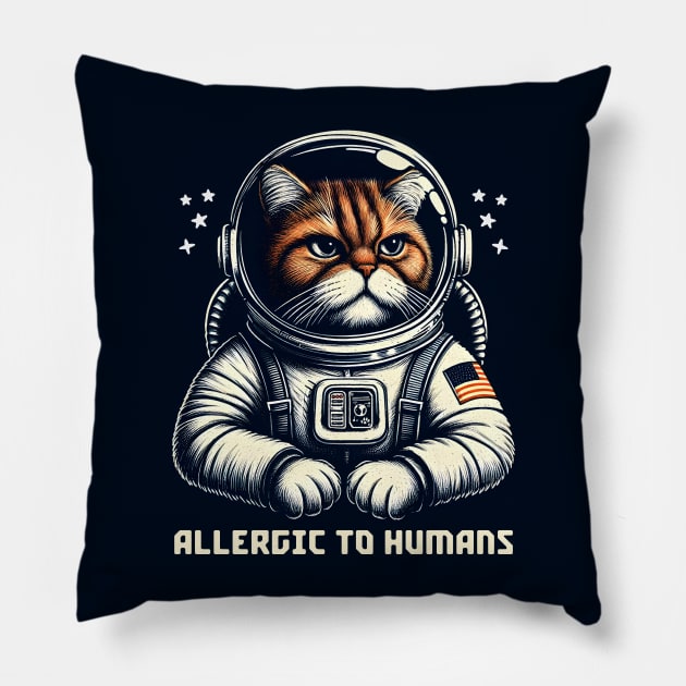 Allergic to Humans Pillow by Deorbitee