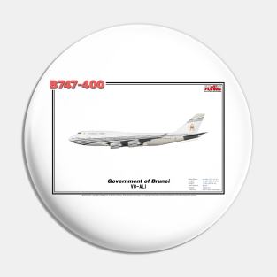 Boeing B747-400 - Government of Brunei (Art Print) Pin