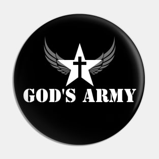 GOD'S ARMY (with cross and wings) Pin