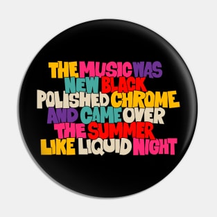 Liquid Night Tribute: Acid Techno Classic Tee - Black Polished Chrome Pin