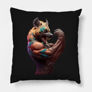 Hyena in Fighting Positoin Pillow