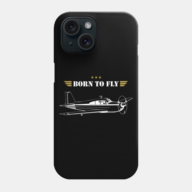 BORN TO FLY Plane Pilot - single airplane Phone Case by Pannolinno