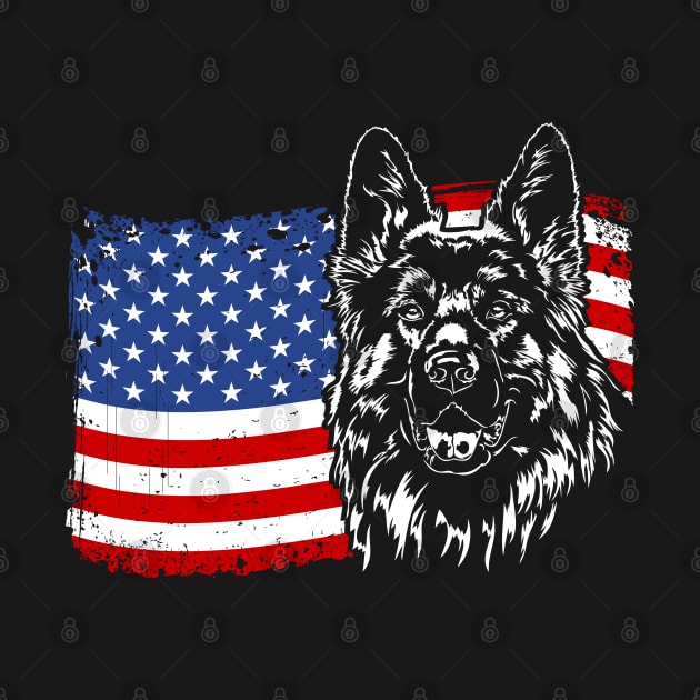 German Shepherd American Flag patriotic dog by wilsigns