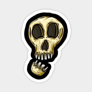 Spooky Halloween Skull Cartoon Illustration Lonely Boy Magnet