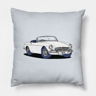MGB Vintage Car in White Pillow