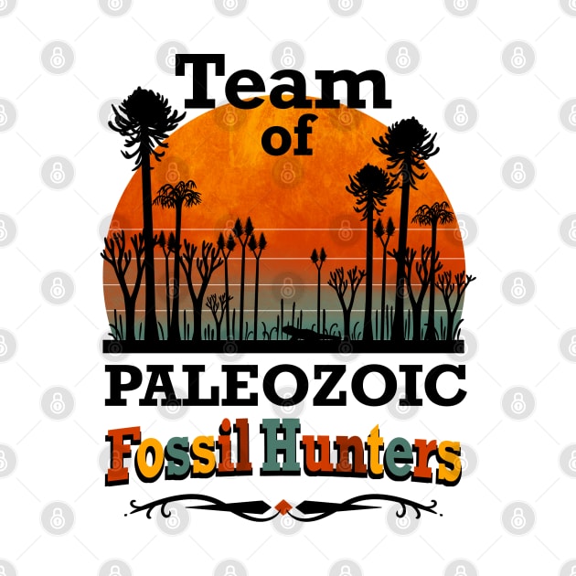 Team of Paleozoic Fossil Hunters. Vintage look. by Naturascopia