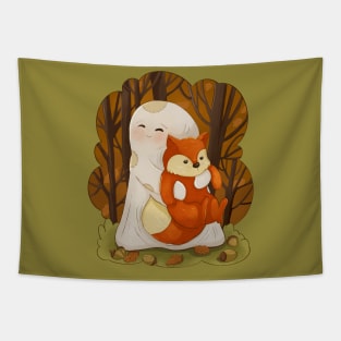 The Happy Ghost Embraces The Furious Fox Tapestry