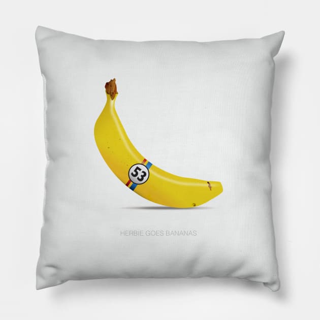 Herbie Goes Bananas - Alternative Movie Poster Pillow by MoviePosterBoy