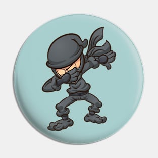 Dabbing cartoon ninja Pin