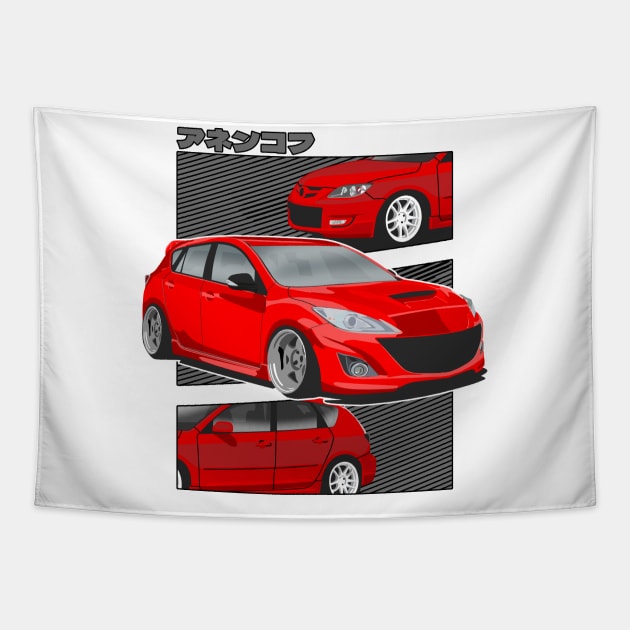 Mazda 3 bl 2gen Japanese Comics Tapestry by Rebellion Store