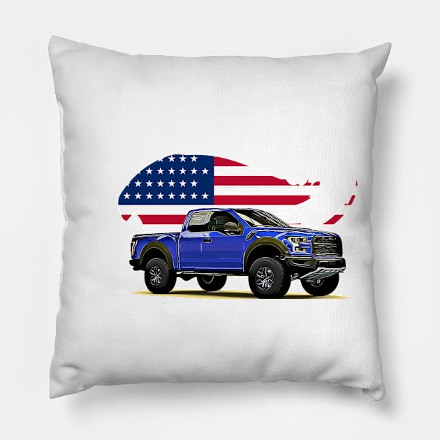 Raptor USA Print Pillow by Auto-Prints