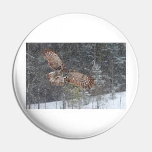 Through the Snow - Great Grey Owl Pin