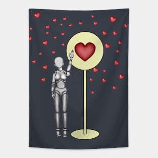 Cyborg girl dreams of love. Cyber Love Tapestry