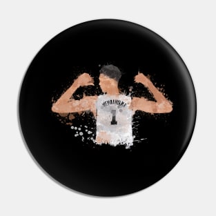 Wembanyama Paint Splatter Art Pin