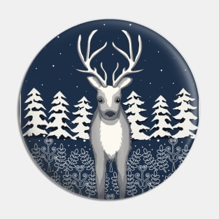 Snow Reindeer Pin