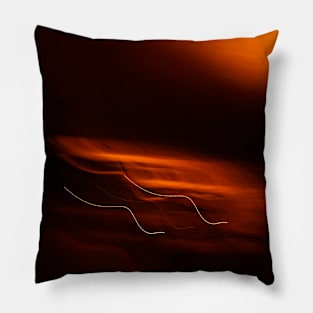 Orange fire blurred lights Pillow