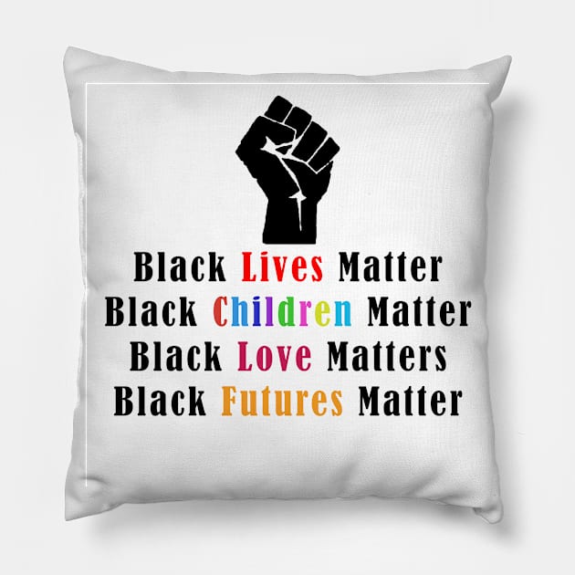 Black Everything Matters Pillow by thedelkartist