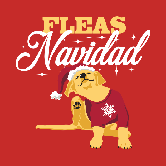 Feliz Navidad Fleas Navidad Yellow Lab Puppy Christmas by stayfrostybro