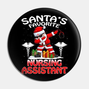 Santas Favorite Nursing Assistant Christmas T Shir Pin