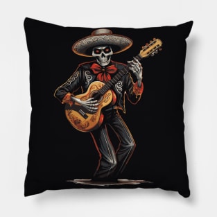 skeleton playing guitar Pillow