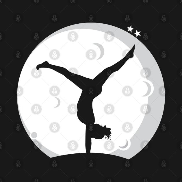 Handstand Gymnastics Moonlight Silhouette For Gymnasts by markz66