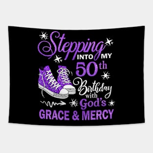 Stepping Into My 50th Birthday With God's Grace & Mercy Bday Tapestry