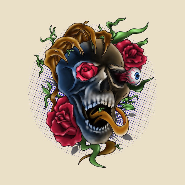tattoo skull by VicInFlight